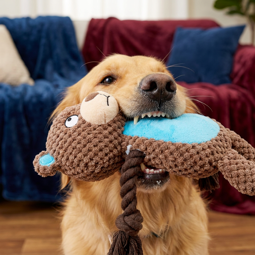 Cotton Rope Plush Dental Squeaky Dog Toy