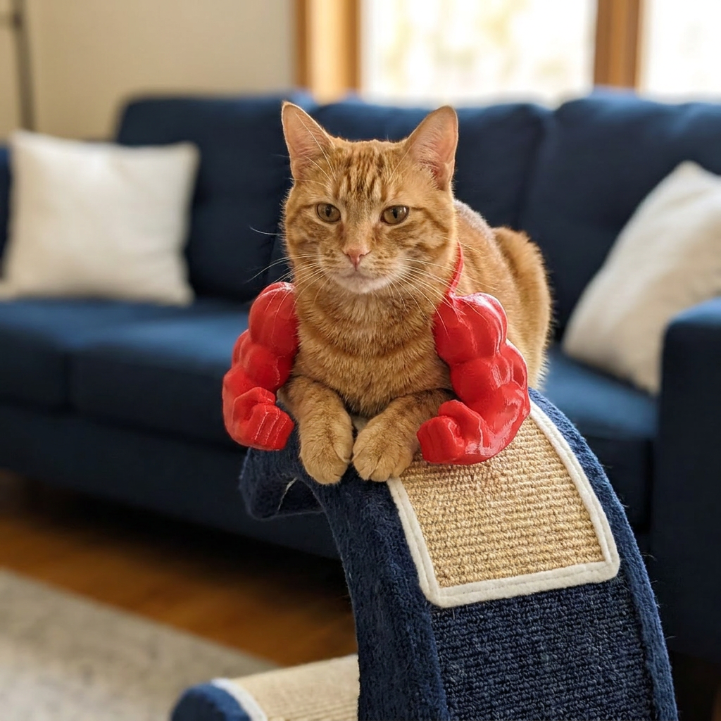 Muscle Arm Cat Costume Harness for Funny Pet Photos and Dress Up