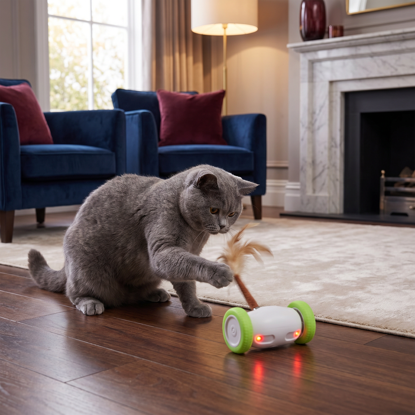 Self-Moving Feather Cat Teaser Toy