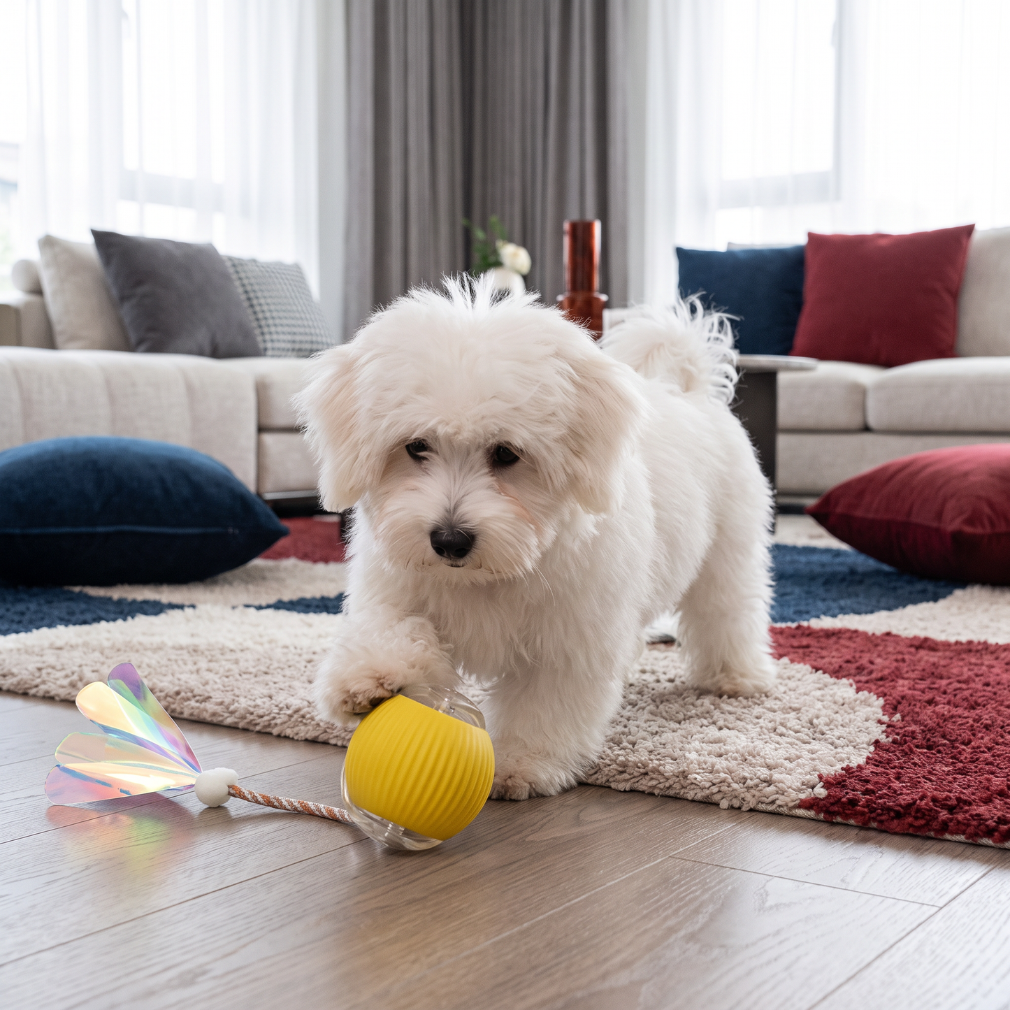Upgraded Smart Rolling Dog Ball – Durable Interactive Toy with Mesh Tail