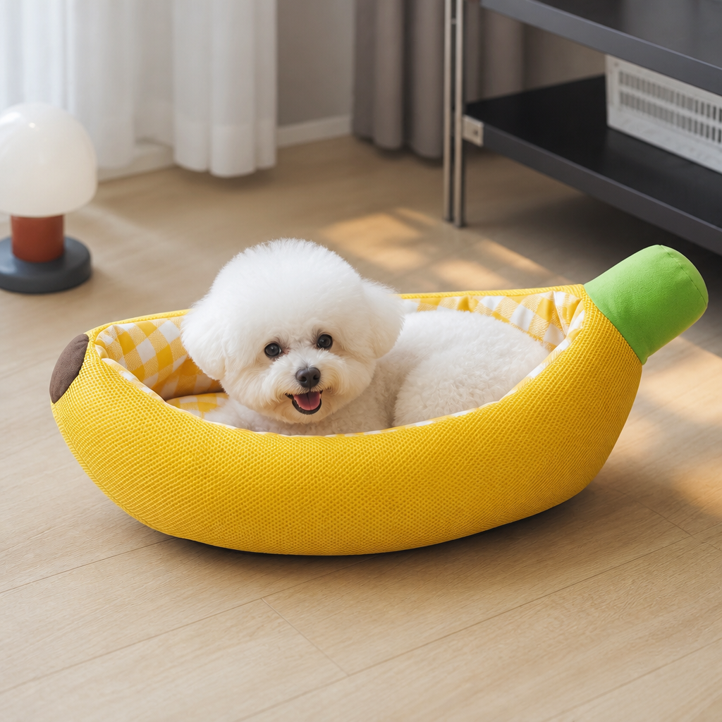 Banana-Shaped Cozy Pet Bed for Dogs