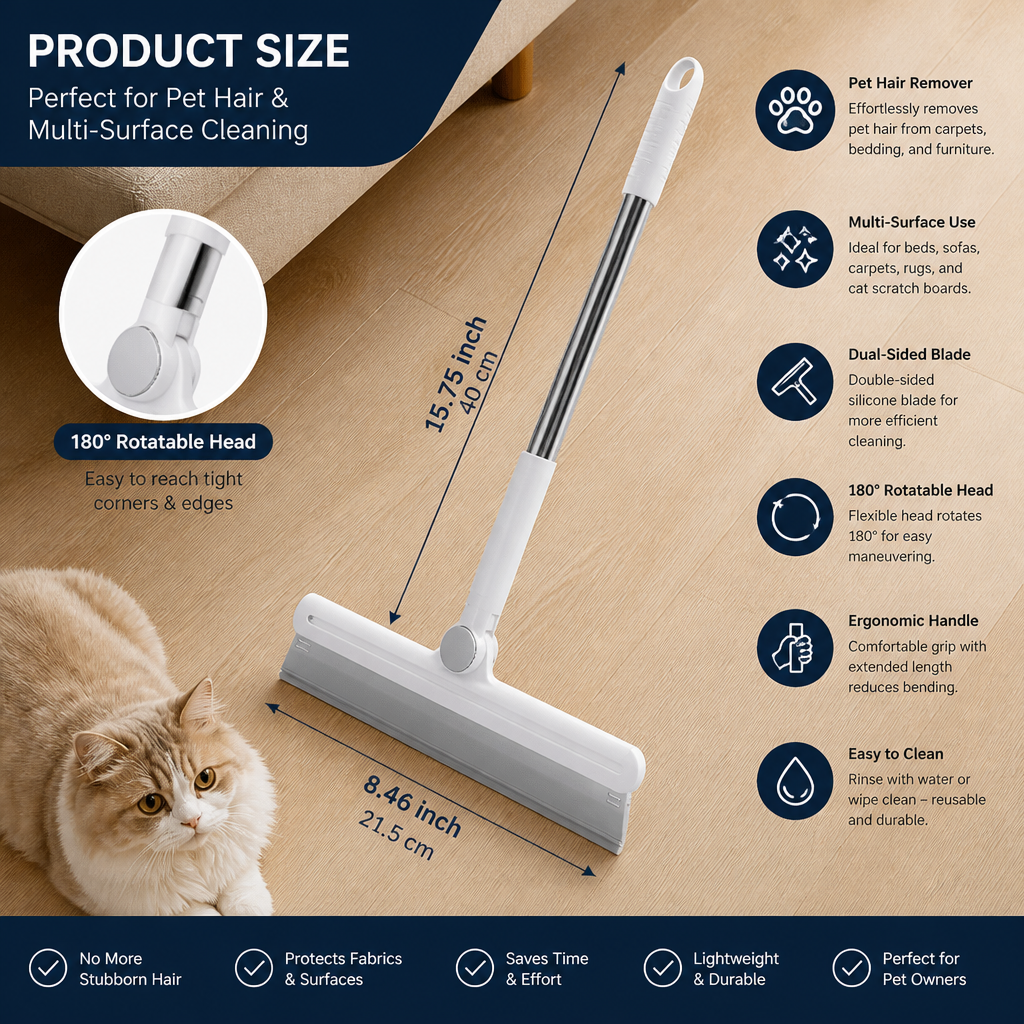 Silicone Pet Hair Remover Broom