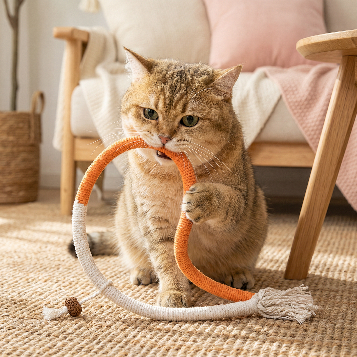 Natural Cat Chew Rope – Robust, Promotes Dental Hygiene and Reduces Stress