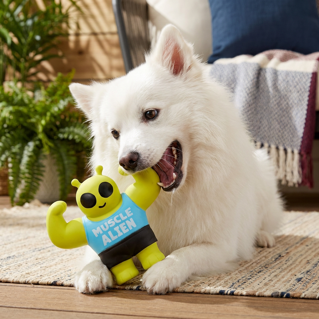 Durable Squeaky Muscle Buddy Dog Toy