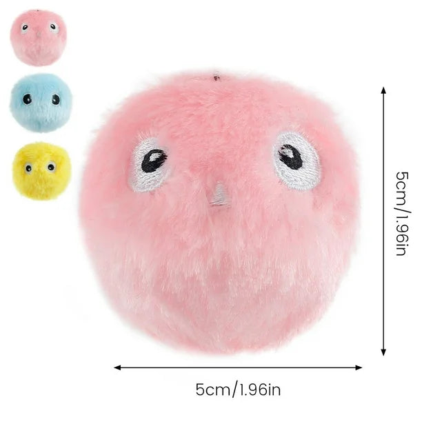 Interactive Cat Plush Play Balls With Animal Sounds (Pack Of 3)