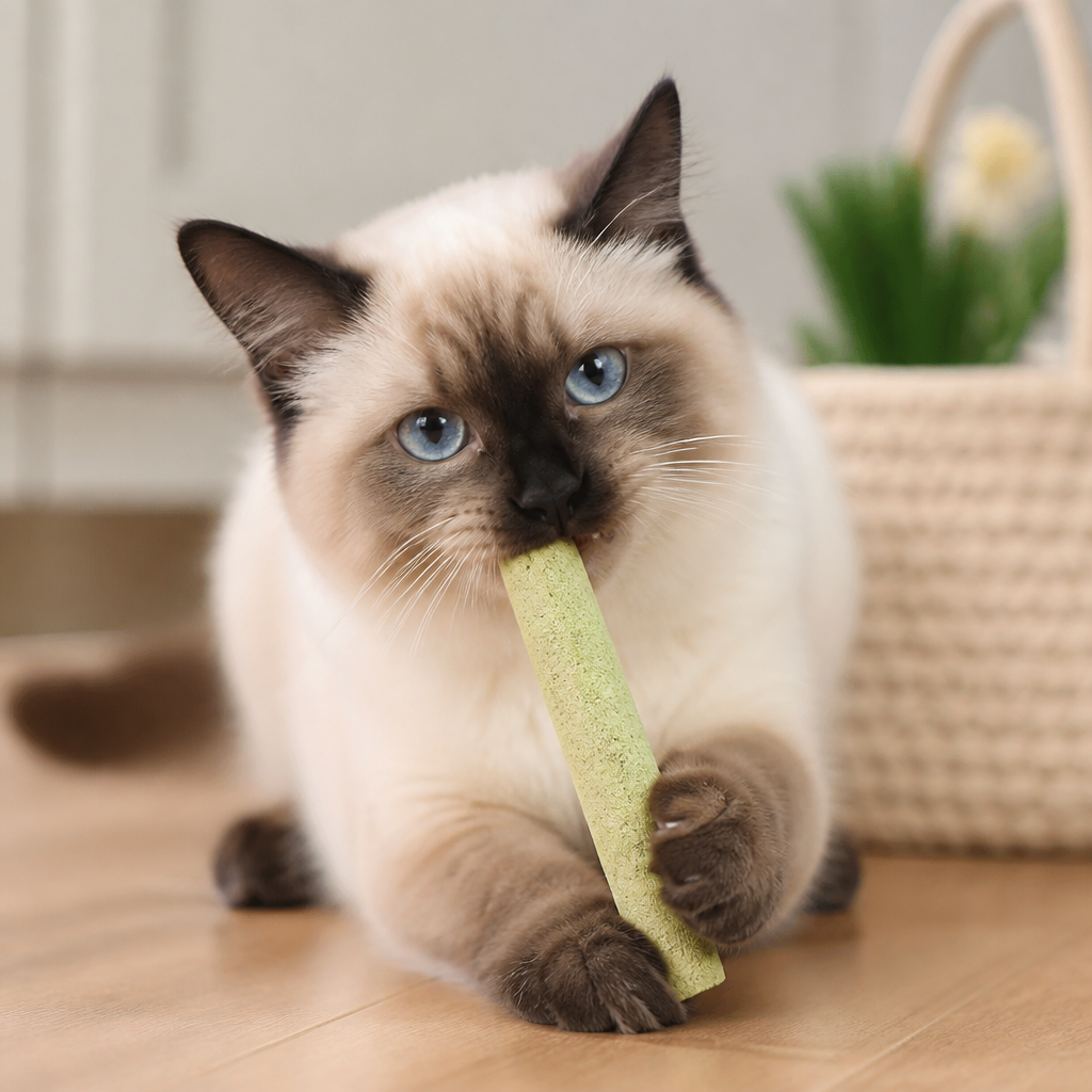 Cat Grass Teething Sticks for Hairball Removal and Clean Teeth