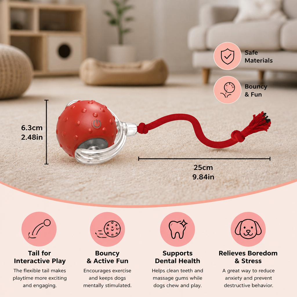 Interactive Play Ball with Tail for Dogs