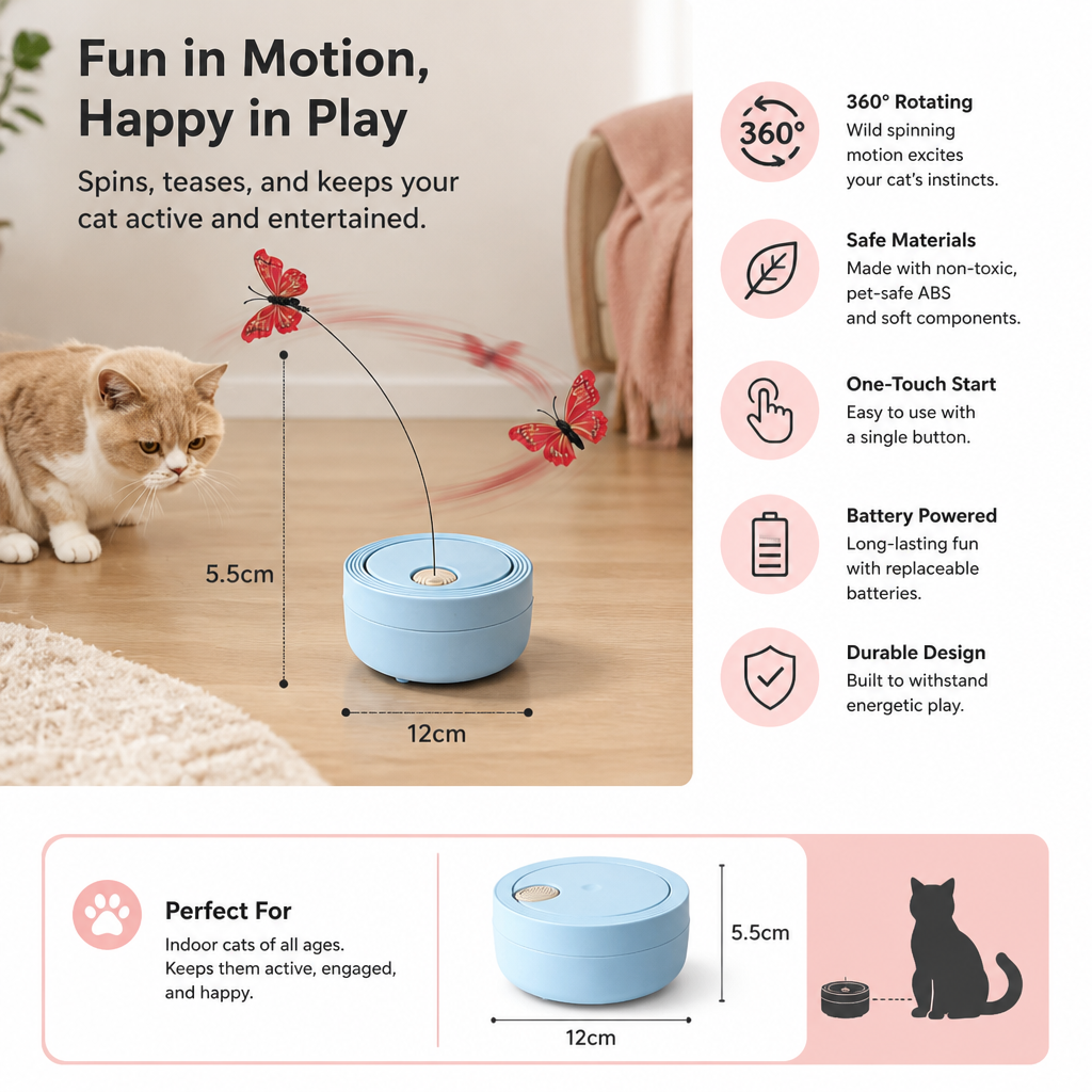 Interactive Butterfly Spinner Cat Toy