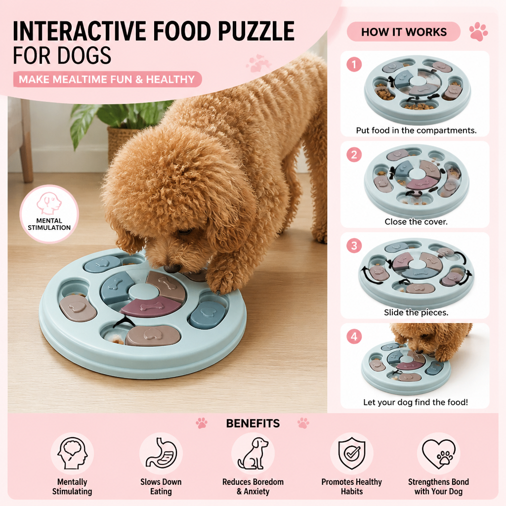 Interactive food puzzle for dogs