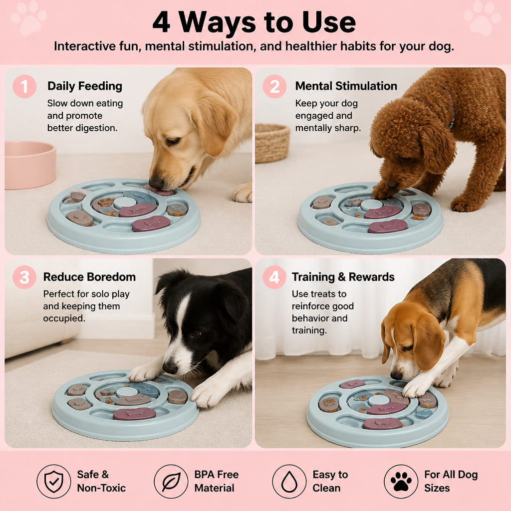 Interactive food puzzle for dogs