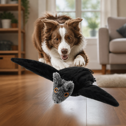 Touch—Activated Flapping Bat Dog Toy with Catnip