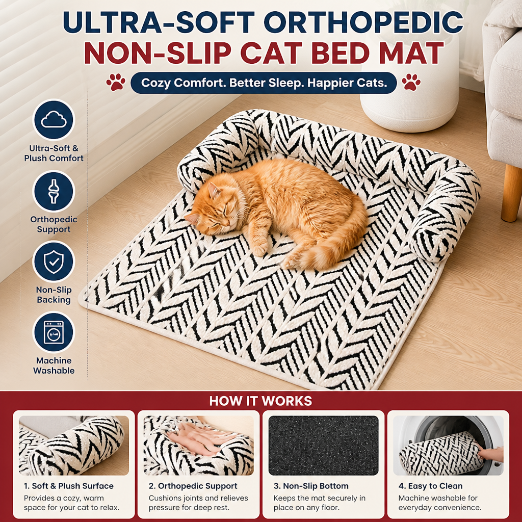 Ultra-Soft orthopedic Non-Slip Cat Bed Mat