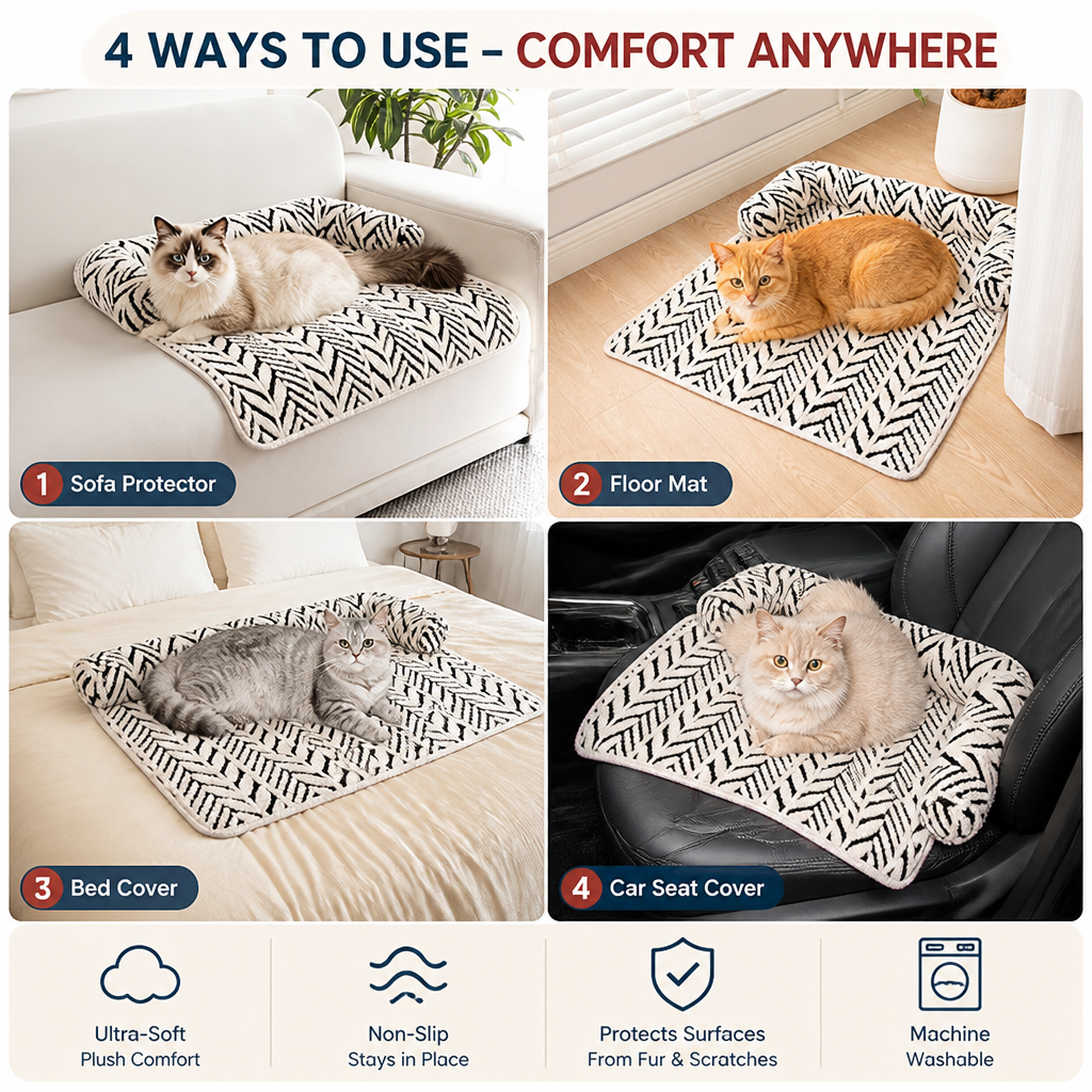 Ultra-Soft orthopedic Non-Slip Cat Bed Mat