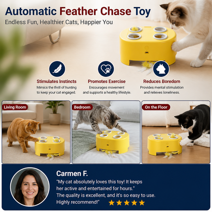 Automatic Feather Chase Toy for Cats