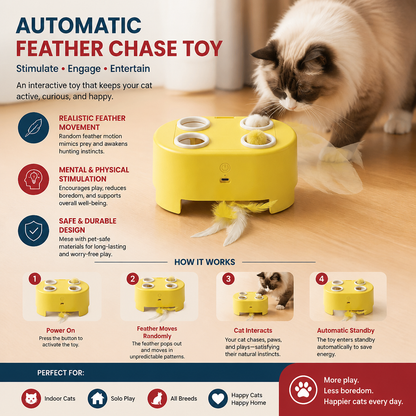 Automatic Feather Chase Toy for Cats