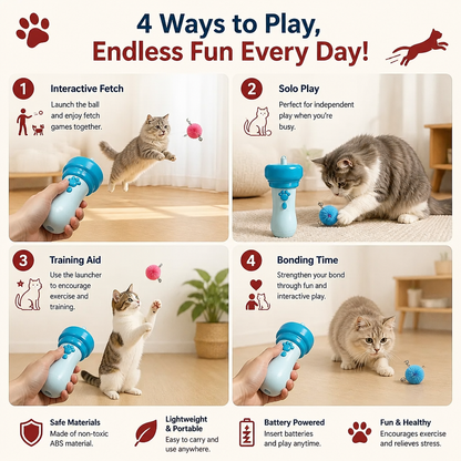 Interactive Pom-Pom Launcher Tod for Cats