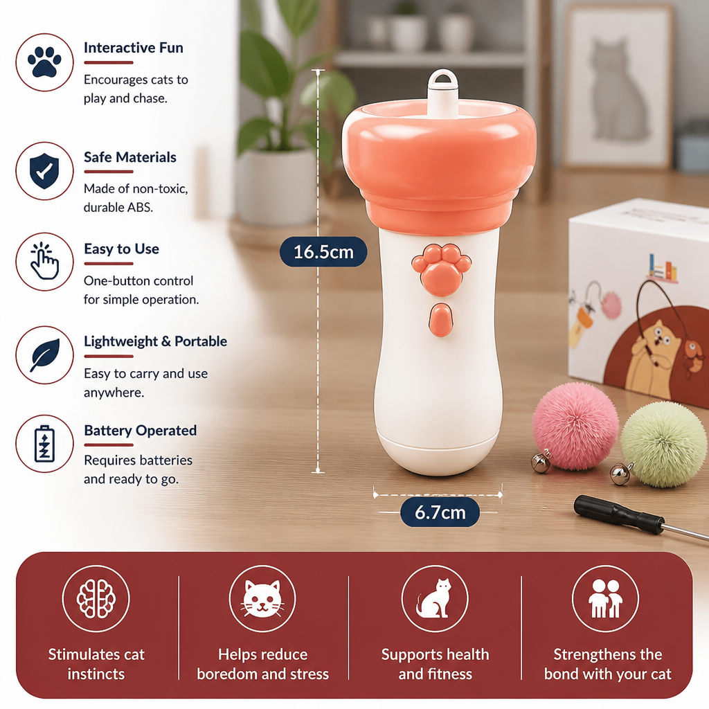 Interactive Pom-Pom Launcher Tod for Cats