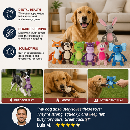 Cotton Rope Plush Dental Squeaky Dog Toy