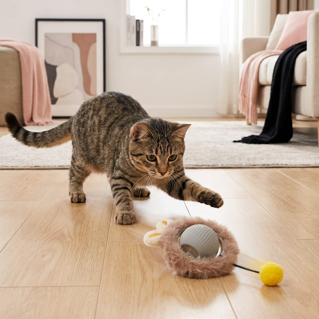 Interactive Play Ball With Tail For Cats