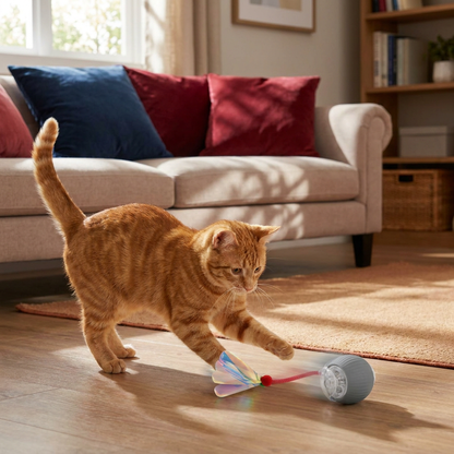 Upgraded Smart Rolling Cat Ball – Durable Interactive Toy with Mesh Tail