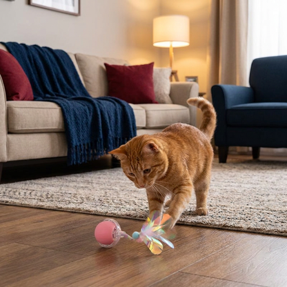 Upgraded Smart Rolling Cat Ball – Durable Interactive Toy with Mesh Tail