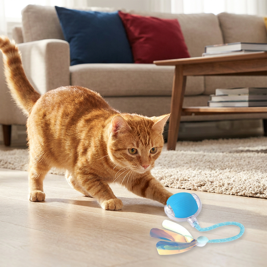 Upgraded Smart Rolling Cat Ball – Durable Interactive Toy with Mesh Tail