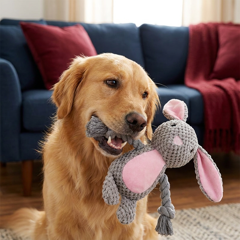 Cotton Rope Plush Dental Squeaky Dog Toy