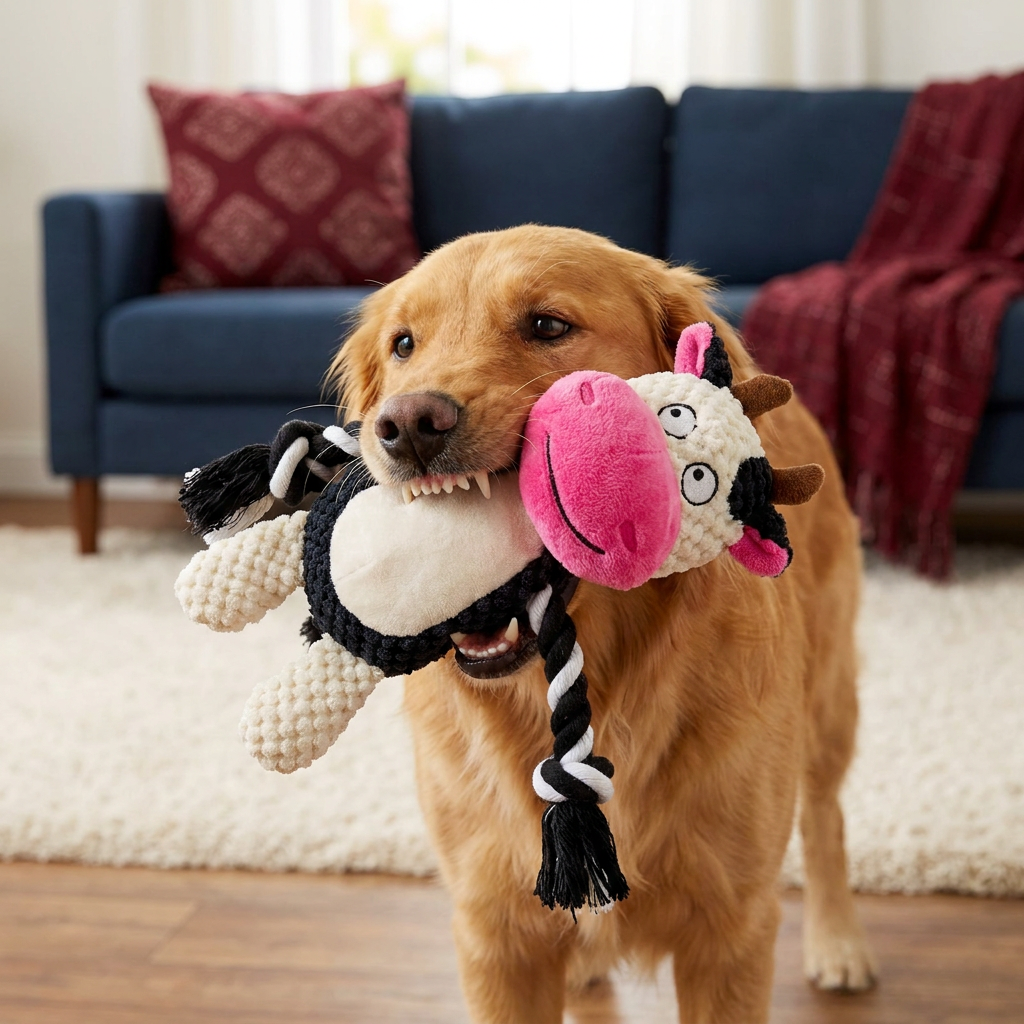 Cotton Rope Plush Dental Squeaky Dog Toy
