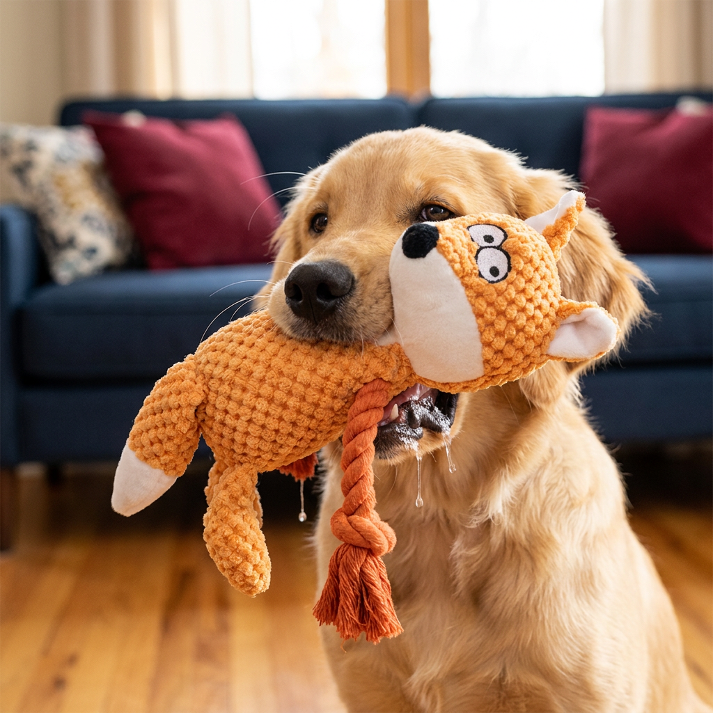 Cotton Rope Plush Dental Squeaky Dog Toy