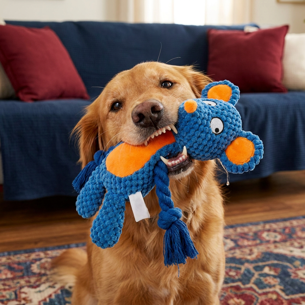 Cotton Rope Plush Dental Squeaky Dog Toy