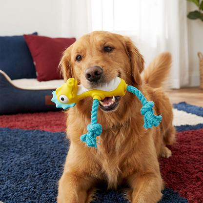 Durable Floating Dental Latex & Rope Dog Toy