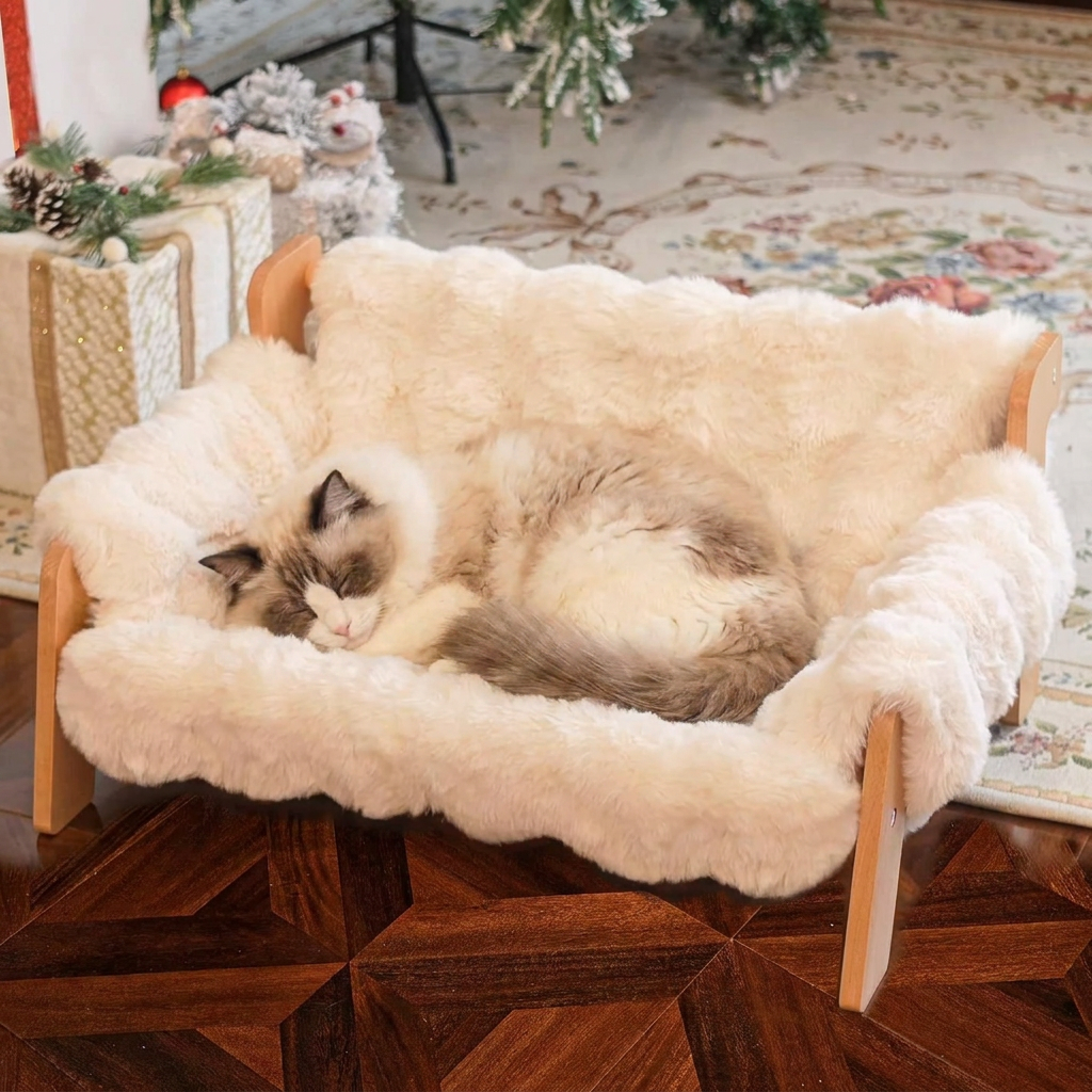 Luxury Elevated Solid Wood Pet Couch Bed