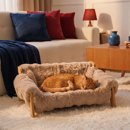 Luxury Elevated Solid Wood Pet Couch Bed