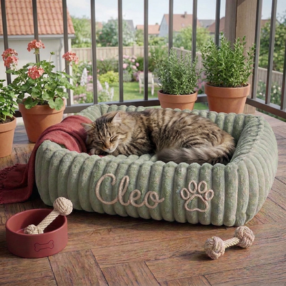 Personalized Fluffy Cloud Cat Bed with Soft Bolsters