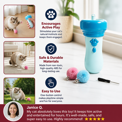 Interactive Pom-Pom Launcher Tod for Cats