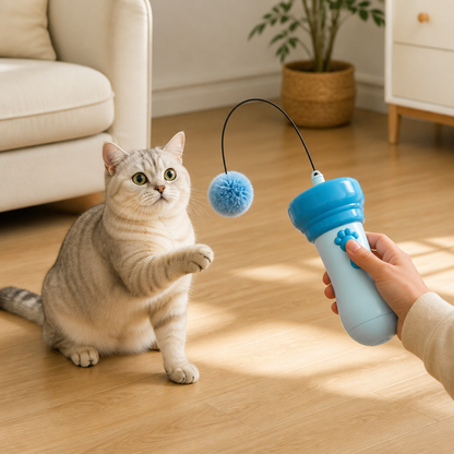 Interactive Pom-Pom Launcher Tod for Cats