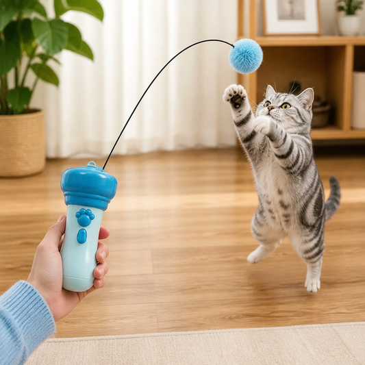 Interactive Pom-Pom Launcher Tod for Cats