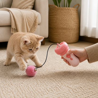 Interactive Pom-Pom Launcher Tod for Cats