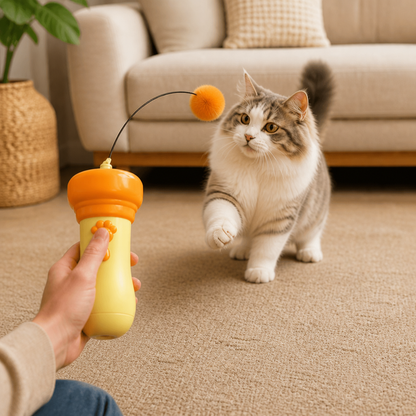 Interactive Pom-Pom Launcher Tod for Cats