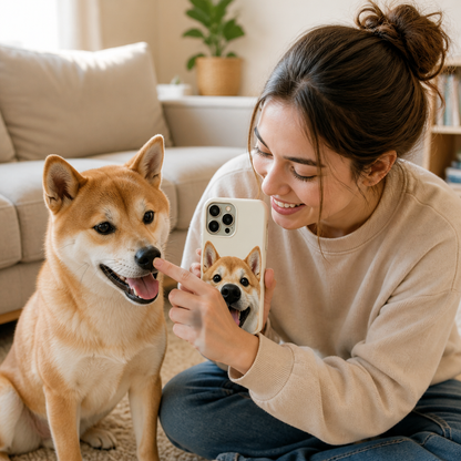 Personalized Pet Photo Phone Case with 3D Squeezable Nose