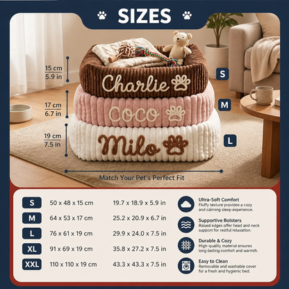 Personalized Fluffy Cloud Dog Bed with Soft Bolsters