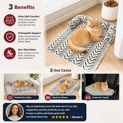 Ultra-Soft orthopedic Non-Slip Cat Bed Mat