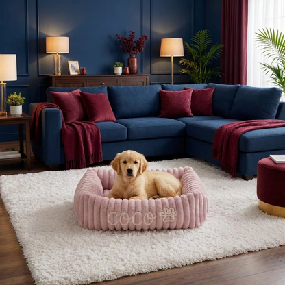 Personalized Fluffy Cloud Dog Bed with Soft Bolsters