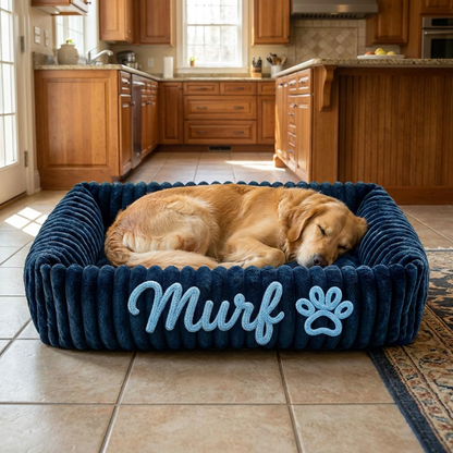 Personalized Fluffy Cloud Dog Bed with Soft Bolsters
