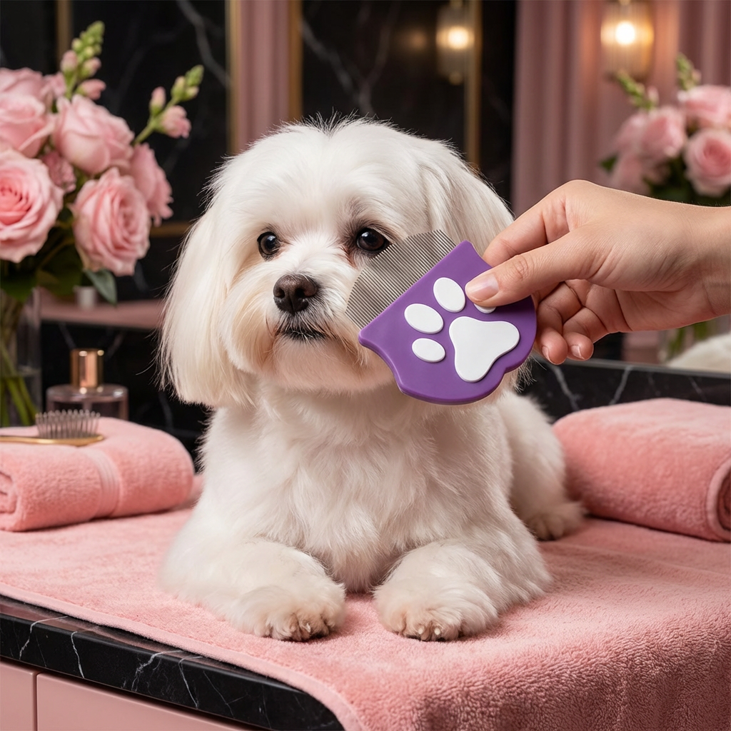 Pet Eye Comb – Facial Grooming Comb for Tear Stains, Eye Discharge & Flea Control