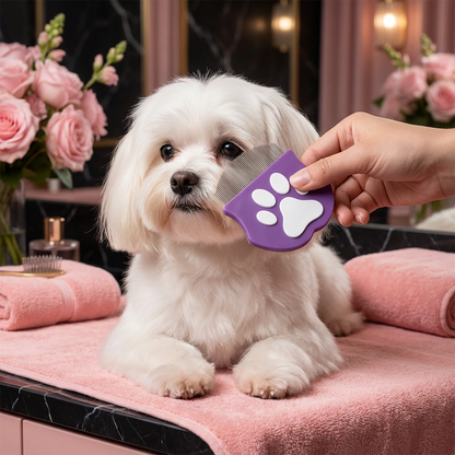 Pet Eye Comb – Facial Grooming Comb for Tear Stains, Eye Discharge & Flea Control