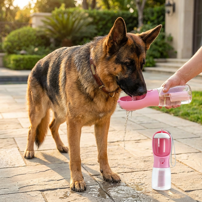 3-in-1 Dog Water Bottle – Travel Bottle with Food Container