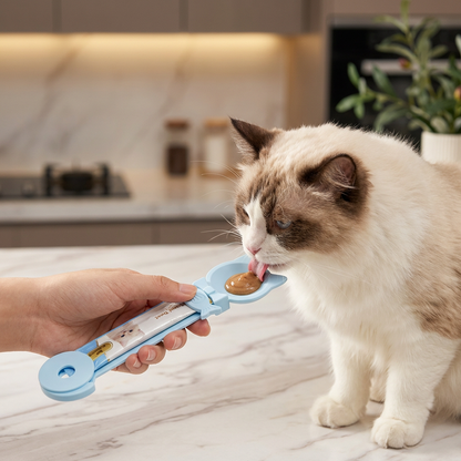 Cat Treat Spoon Feeder – Lickable Wet Food Dispenser with Long Handle