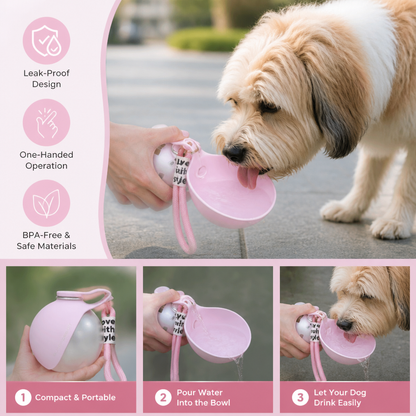 2-in-1 Travel Water Bottle for Dogs – Leak-Proof Stainless Steel Bottle with Silicone Bowl
