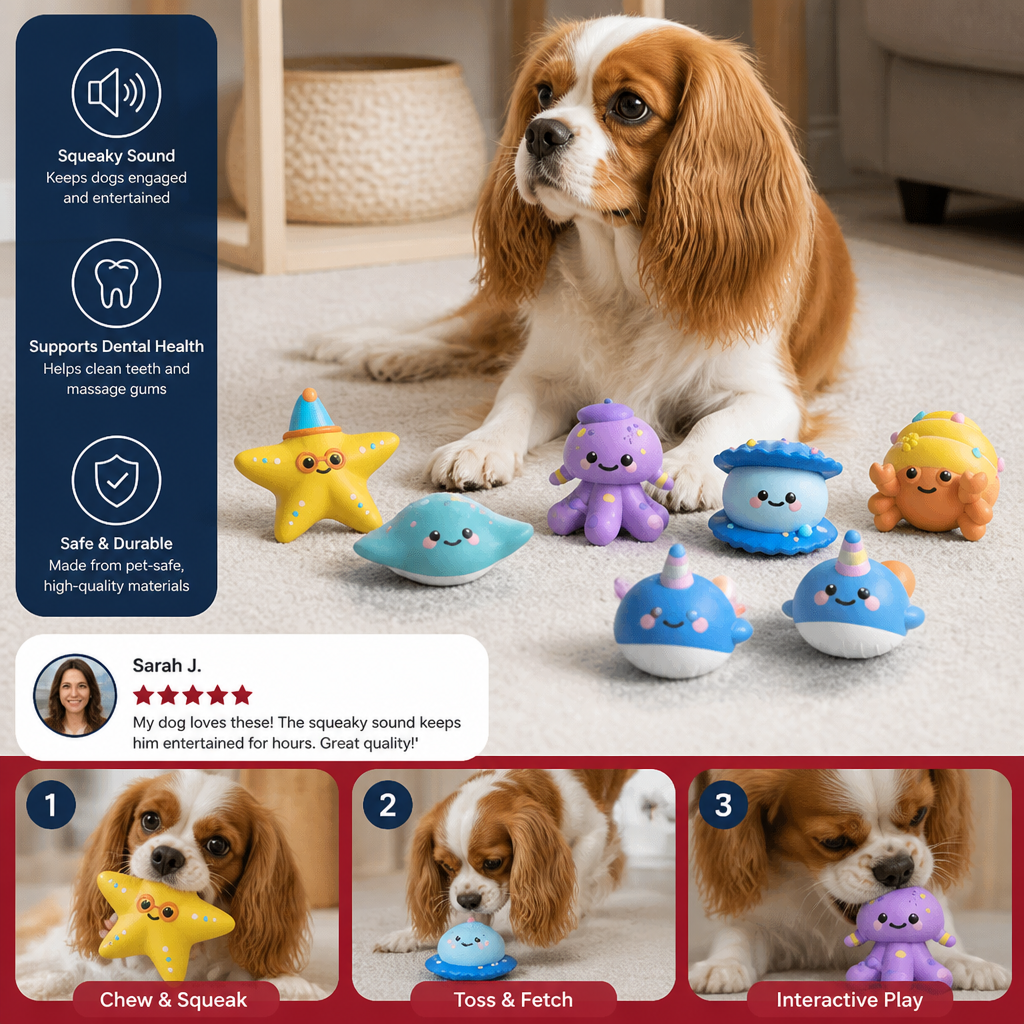 Cute Squeaky Ocean Animal Dog Toy